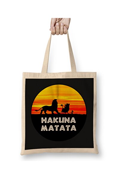 Baskı Dükkanı Hakuna Matata 02 Tkanina Torba Dugačka Sa ručkom