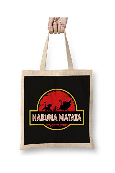 Baskı Dükkanı Hakuna Matata tkanina Torba duga Sa ručkom