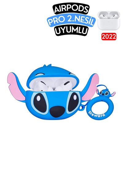 EWEC Pro 2Generation Compatible Cute Clasp Protective Headphone Case with Stitch Figure, Shock Absorbing Case