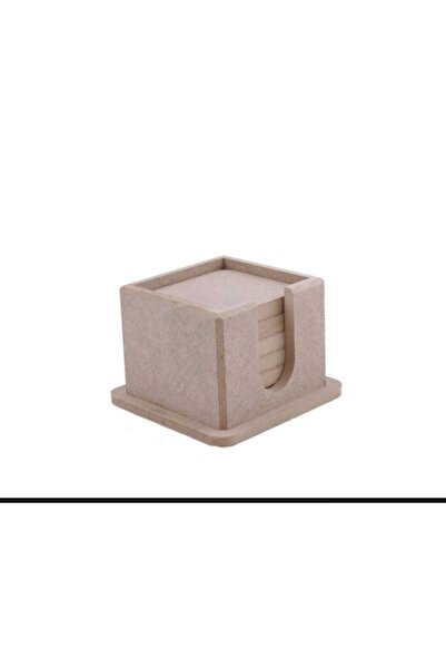 DERYA DESİNG ART Ham Ahşap Bardak Altlığı 10x10x7cm