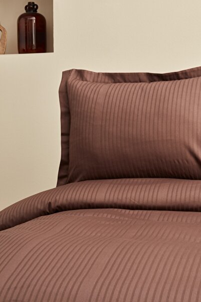 Karaca Home Uniq 100% Cotton Double Satin Duvet Cover Set Brown