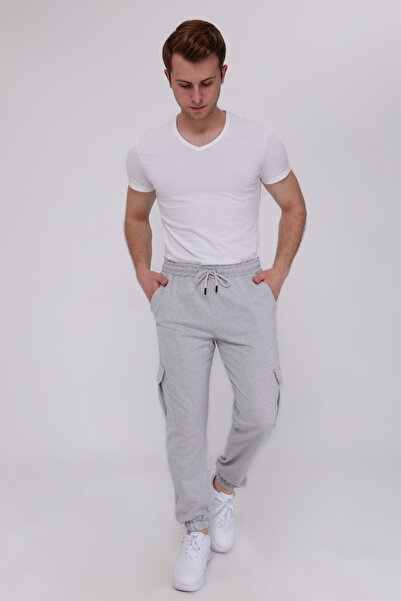 KRAVEN Ανδρικό αθλητικό παντελόνι Cargo Pocket Grey Premium