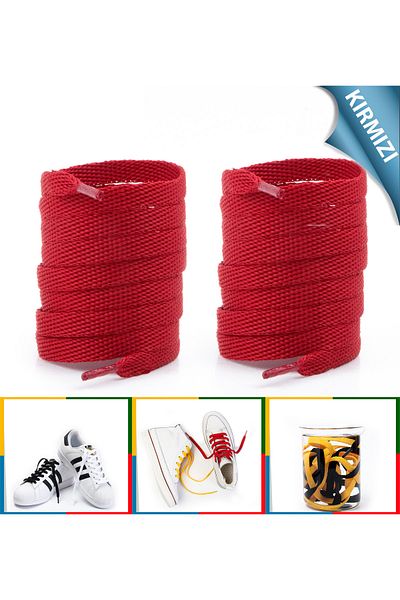 AiryFooT Sports Shoe Laces Nike, Adidas Skechers, Converse Shoe Laces 120 Cm 1 Pair Red