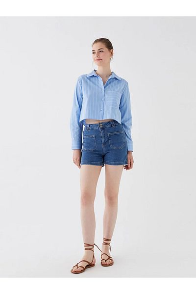 LC Waikiki Blugi LCW Pantaloni scurti de jeans pentru femei, cu croiala standard