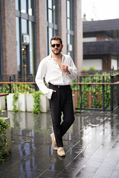 RAMFASHİON Yüksek Bel Siyah Pantolon