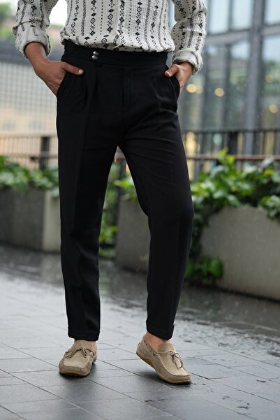 RAMFASHİON Yüksek Bel Siyah Pantolon