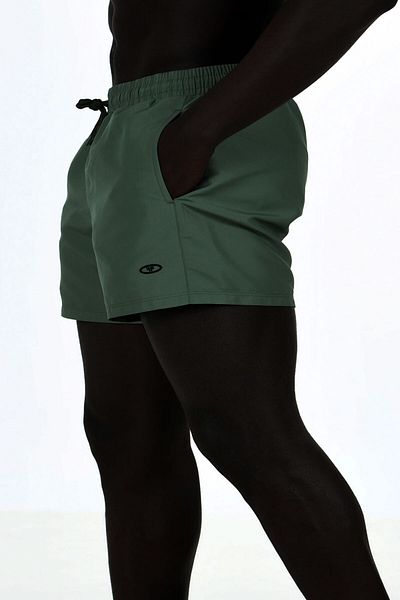 Enrico Ferry Men's Khaki Elastic Waist Quick Drying Large Size Swim Shorts with Pockets EDY2510B-H