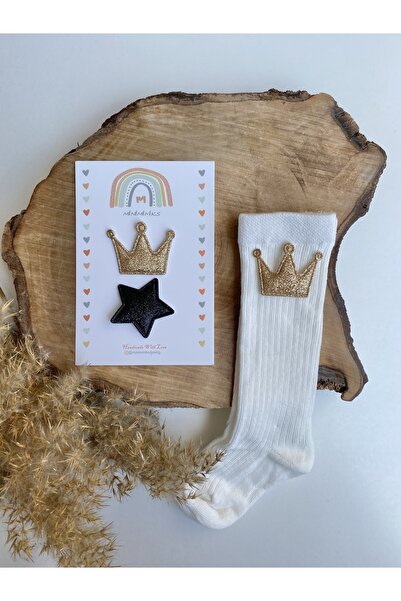 Miniminiksdesing طقم جوارب للركبة وإبزيم مع إكسسوارات لامعة