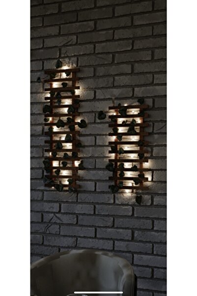 Genel Markalar Peri Ledli Sarmaşıklı Ahşap Saksı Standı Çiçeklik Kış Bahçesi Balkon Dekor Yapay Çiçek Yapay Çiçek