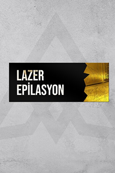 AHWALL Dekoratif Aynalı Kapı İsimliği Pleksi Lazer Epilasyon Tabelası, Gold