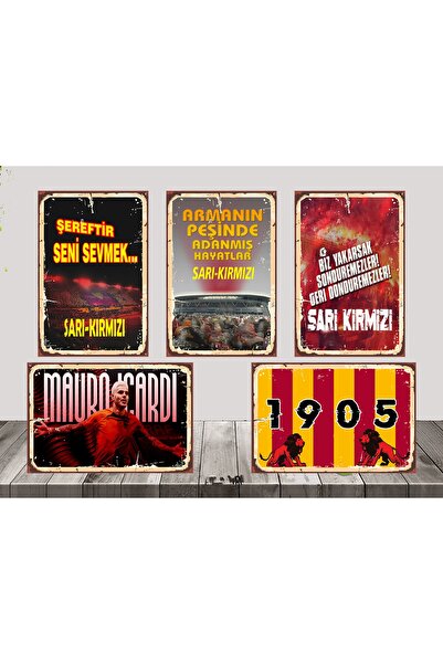 TAKIFİX 1905 Taraftar Sözleri 5 Adet 20x30 CM Ahşap Poster SETİ
