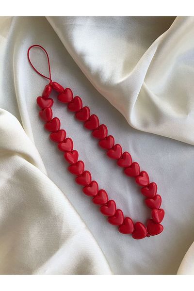 PEONY - peonyofficiall Red Heart Design Phone Charm Phone Strap Bag Ornament