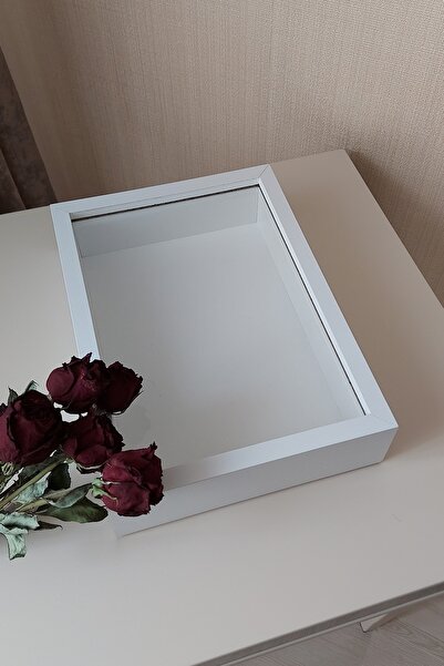 Verda Çerçeve 25x35 Cm White Deep Rose Design Frame!Rose Box!Name And Date Gift!Plastic Frame