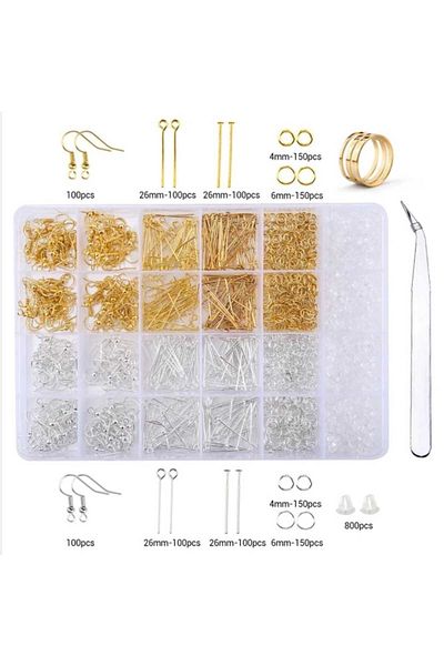 yiğit aksesuar 2000 Pieces Giant Earrings Jewelry Making Set Supplies