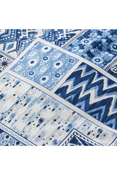 Karaca Home Set cuvertură dublu din bumbac albastru Pietra