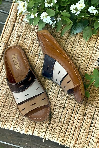 Wallerjon wlrsan72 Genuine Leather Orthopedic Daily Women's Slippers