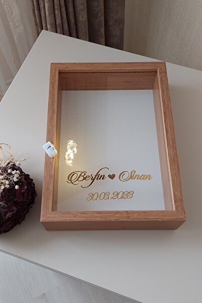 Verda Çerçeve Yeni Model 25x35 Cm Bambu Ledli Isimli Derin Gül Tasarım Çerçev...