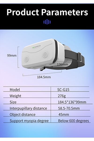 VR Shinecon 4.7-7.0 Inch 3d Sanal Gerçeklik Gözlüğü