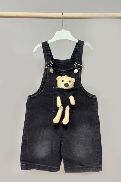 ADABEBEK Salopetă cu pantaloni scurți din denim și accesorii pentru ursuleți