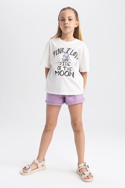 DeFacto Girl's Pink Floyd Relax Fit Short Sleeve T-Shirt A5239a823hs