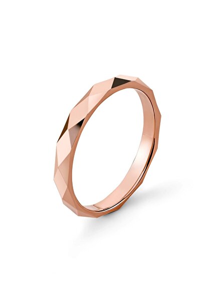 Nilvera Kuyumculuk 14 Ayar Altın Prizma Alyans, Zarif Altın Yüzük Kadın, Göz ...