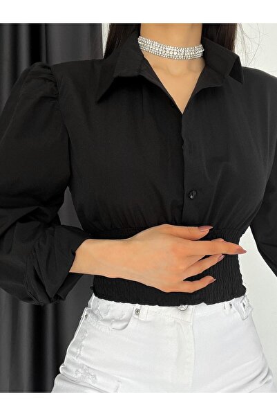 Carites Beli Saran Gipe Detaylı Gömlek