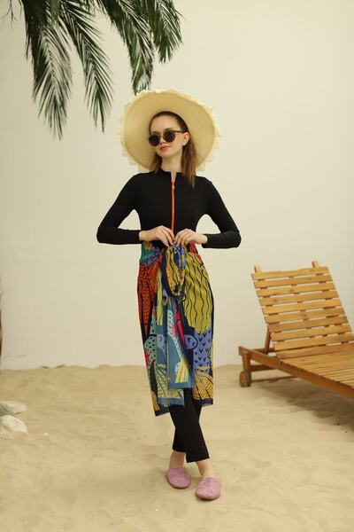 She Sea Kaktüs Desenli Şifon Pareo