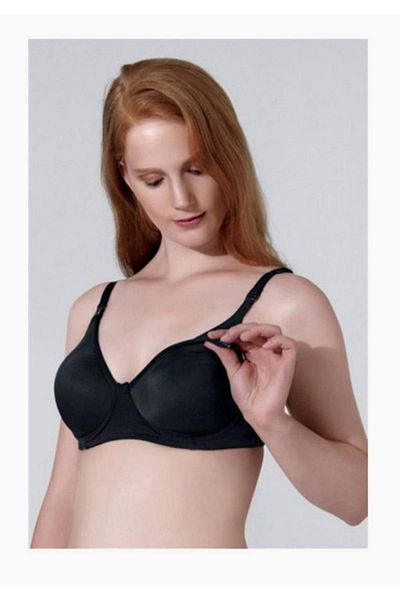 Orkide Women's Black Sponge Covered Maternity Nursing Bra New Season