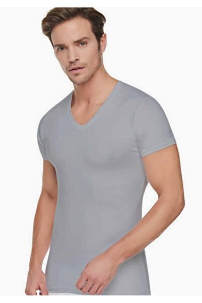 Tutku Men's Ribbed V-Neck Undershirt 12 Pieces New Season
