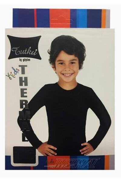 Tutku Boy's Thermal Undershirt Black New Season (Economy Pack of 6)