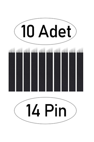 ARMONİKONYA 10 Adet 14 Pin Siyah Microblading Kalıcı Makyaj Için 0,18 Mm Micr...