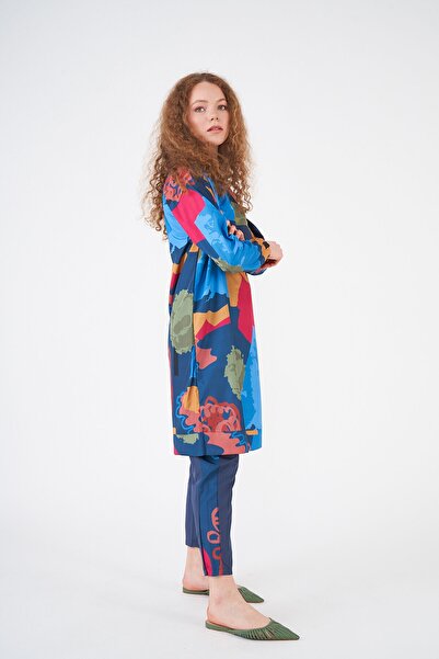 Mevra Комбінований візерунок, купальник з покриттям, індиго, довгий