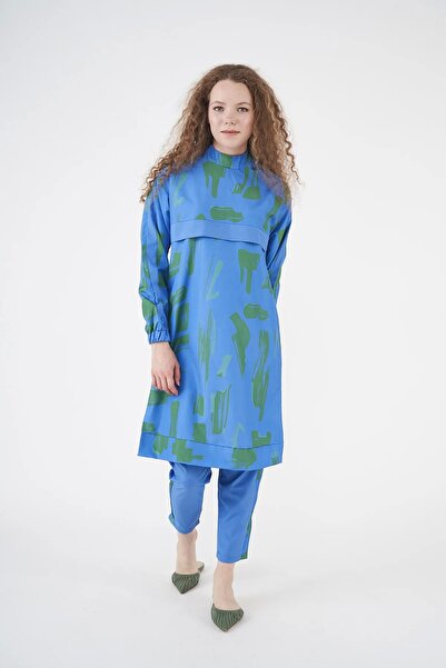 Mevra Maysa Desen Тесеттур Майо Синьо-зелений Довгий