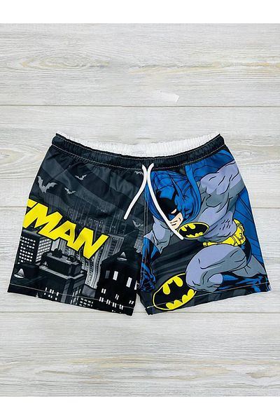 Printed Swim Trunks - Blue/Batman - Kids