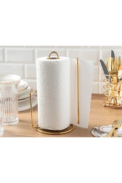 PULCA SHOP Златна поставка за кухненска хартия с ламели за откъсване в златист цвят