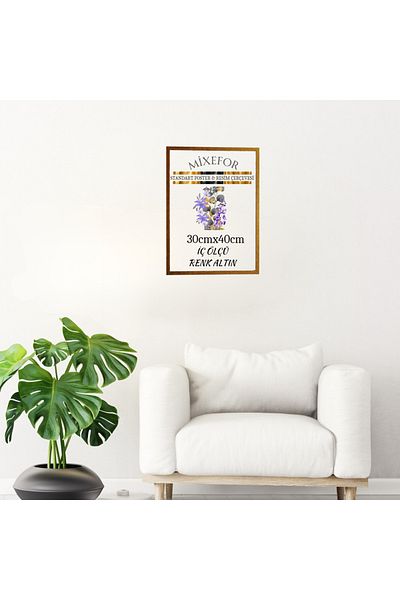 mixefor 30cmX 40cm SIZE BLANK FRAME - POSTER PHOTO PICTURE FRAME COLOR GOLD FRONT SURFACE ANTIREFLECTIVE