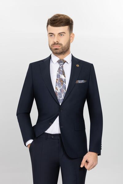 BELFOR Slimfit Düz Takım Elbise