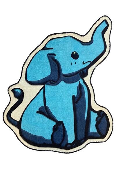 RUGSMODERN Mira 868 Fil Figürlü Mavi Halı