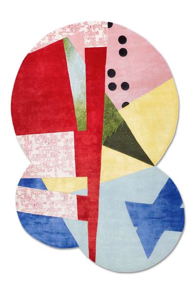 Rugs Modern Halı Asymmetrical Form Abstract Themed Woven Base Digital Printed...