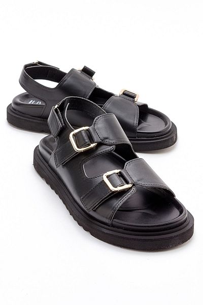LuviShoes HERMOSA Schwarze Damensandalen