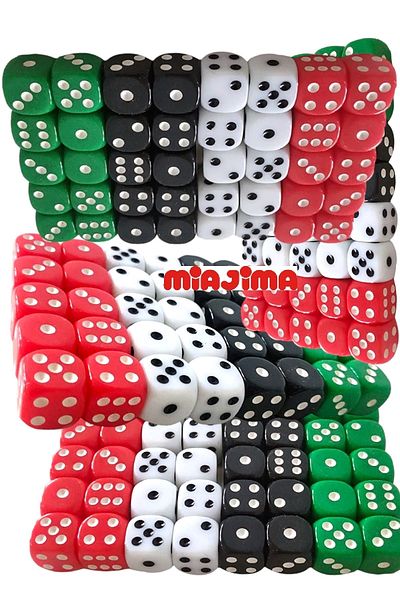 Miajima Imported Colored Okey Dice 40 Pieces Melamine Quality Okey Game Dice Dice