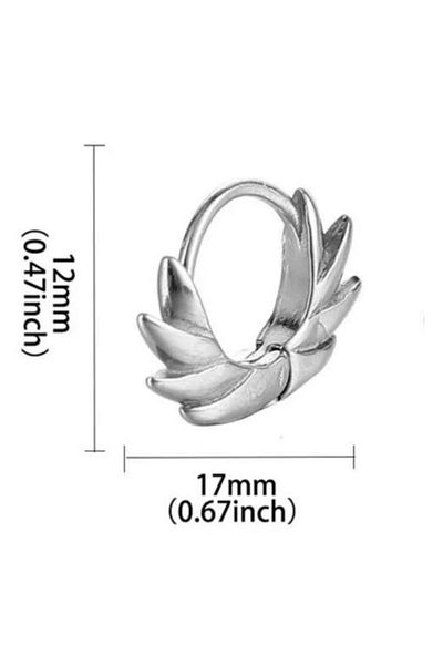 Jaida Moda Unisex Gray Gothic Sports Steel Hoop Earrings