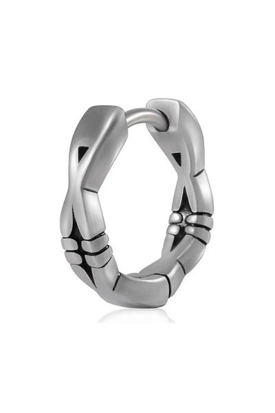 Jaida Moda Unisex Silver Gothic Sports Steel Hoop Earrings