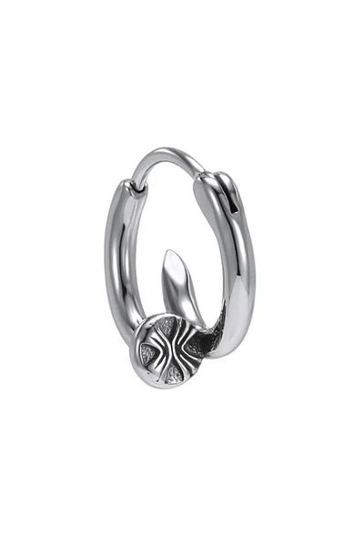 Jaida Moda Unisex Gray Screw Look Gothic Sports Steel Hoop Earrings