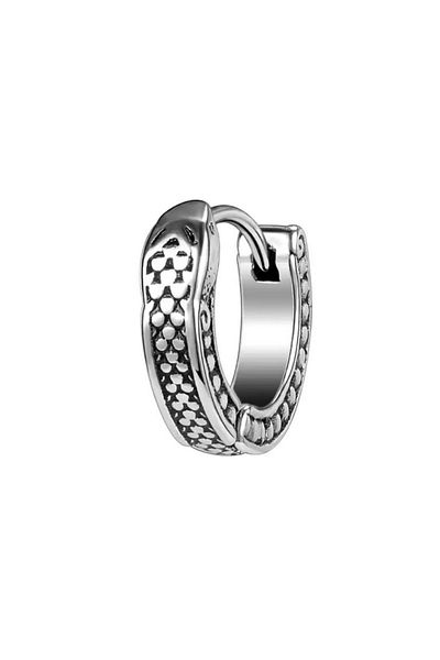 Jaida Moda Unisex Gray Snake Pattern Gothic Sports Steel Hoop Earrings