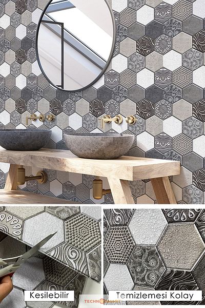 TechnoSmart 1pc Self Adhesive 30cmx30cm 3d Wallpaper Covering Waterproof Kitchen Bathroom