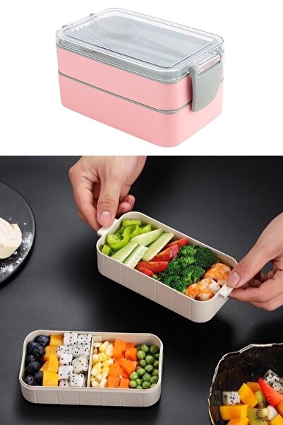 MasterCar Fely 2 Katlı Saklama Kabı Hava Almaz Sızdırmaz Kapaklı Kahvaltılık Seti Akrilik -yemek Kabı