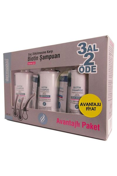 Dermoskin Biotin Shampoo - 200ml, 3 Pack, 2 Payments