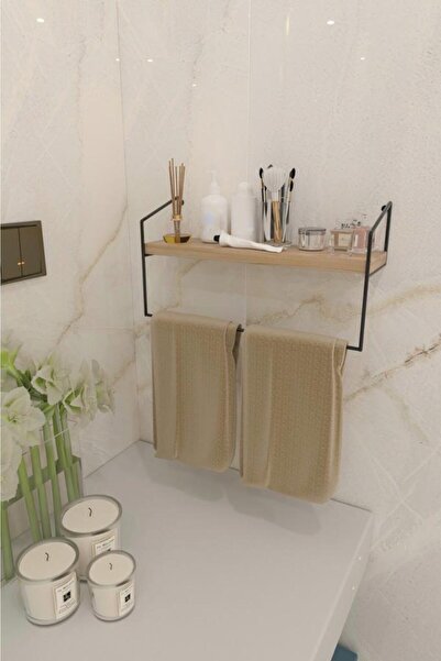 MSAĞWOODS Aa Masif Ahşap Metal El Havlusu Organizeri-havlu Askısı-düzenleyici...