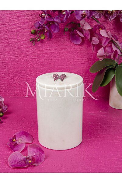 MIARIK DESIGN & DEKORASYON DEKORATİF BEYAZ MERMER ÇÖP KOVASI
